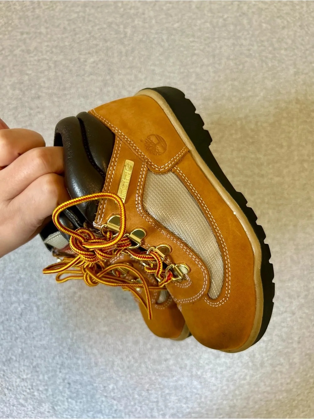 Timberland Kids Field Boots Wheat Nubuck Brown Leather Size 13 Youth